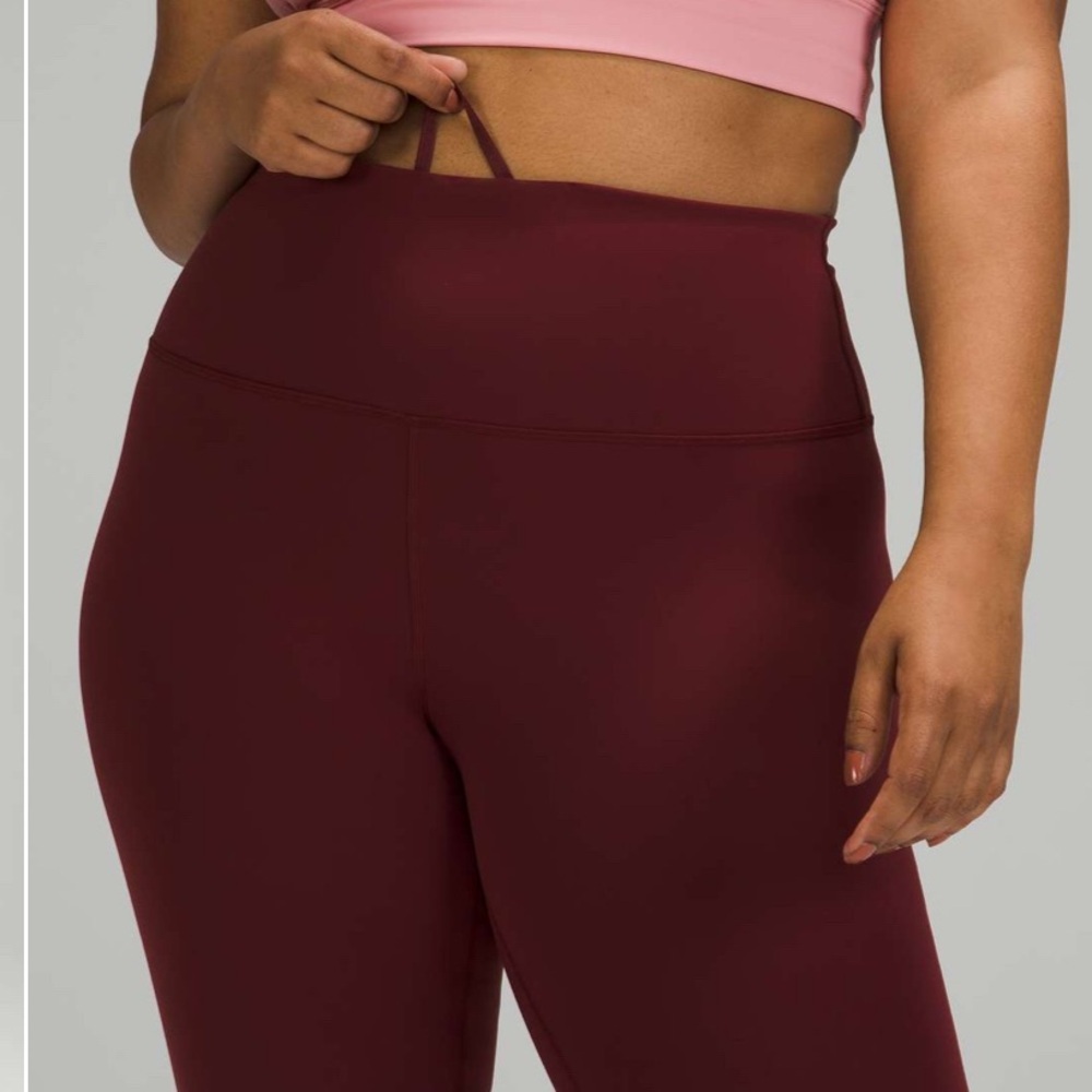 lululemon athletica Women's High-Rise Burgundy Leggings - Picture 2 of 4